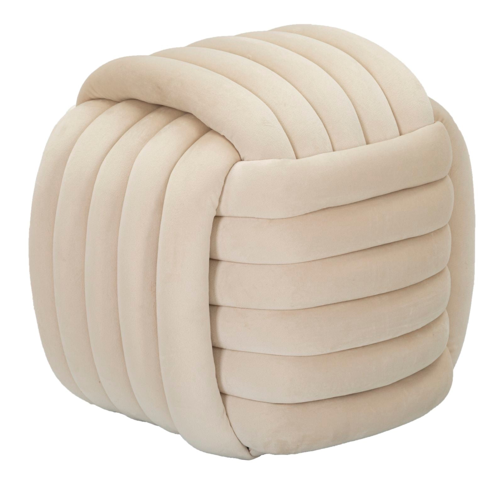 "Puff Softy Cream - Veludo Creme - 45 cm x 45 cm x 45 cm