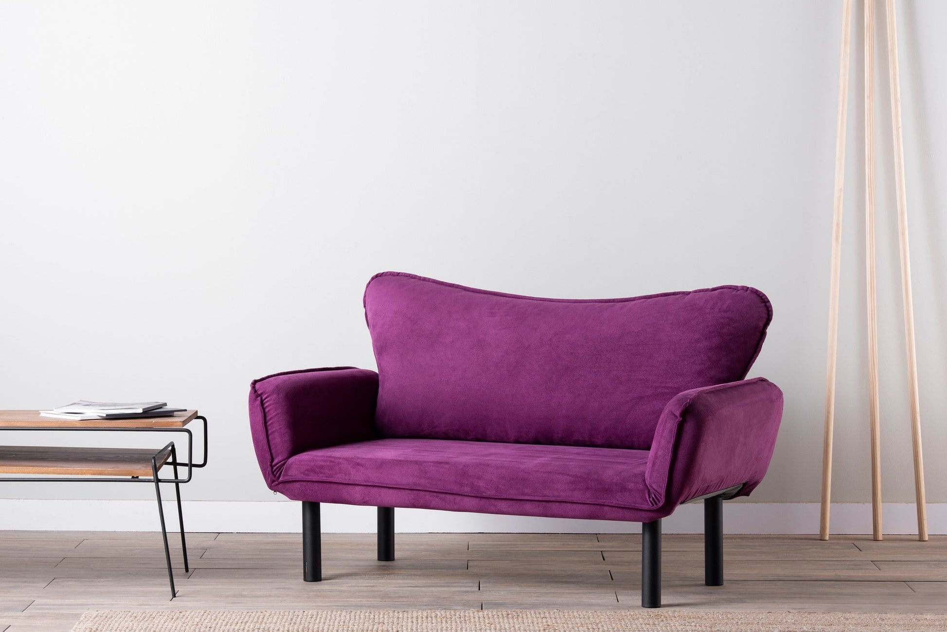 Sofá Cama "Chatto" – Roxo – 180x65x70 cm – Design Moderno