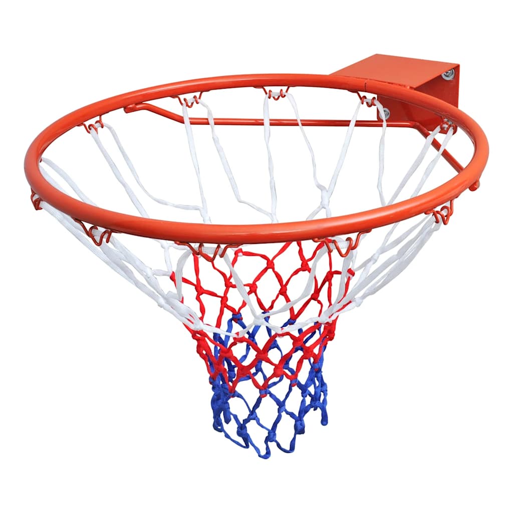 Cesto basquetebol com aro e rede 45 cm laranja
