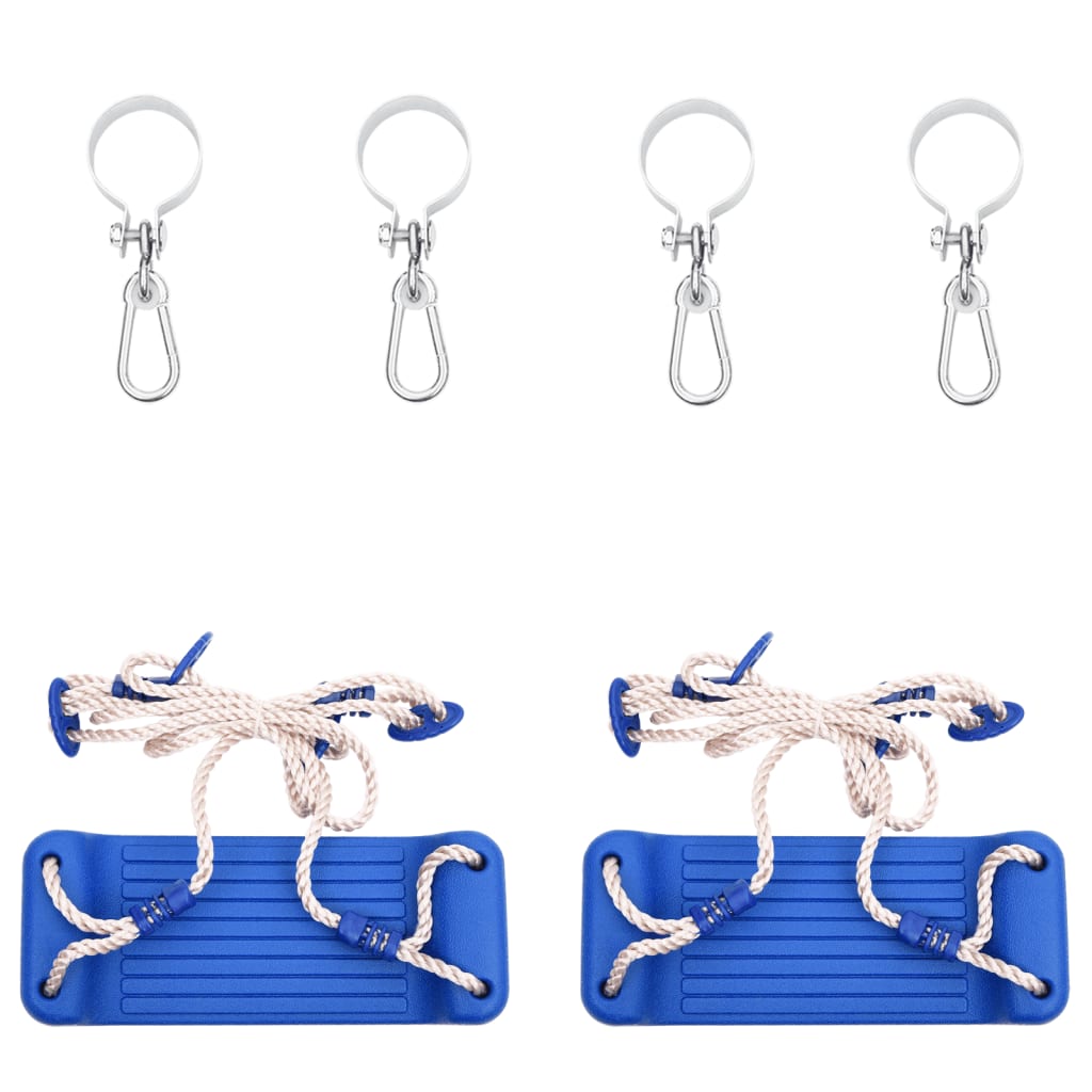 Assentos de baloiço com cordas 2 pcs 38x16 cm PE azul