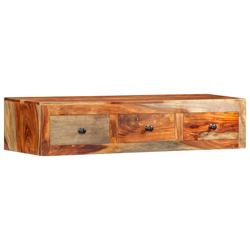 Mesa consola de parede 100x25x20 cm madeira de acácia maciça