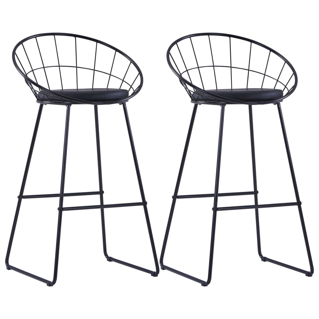 Bancos de bar 2 pcs couro artificial preto