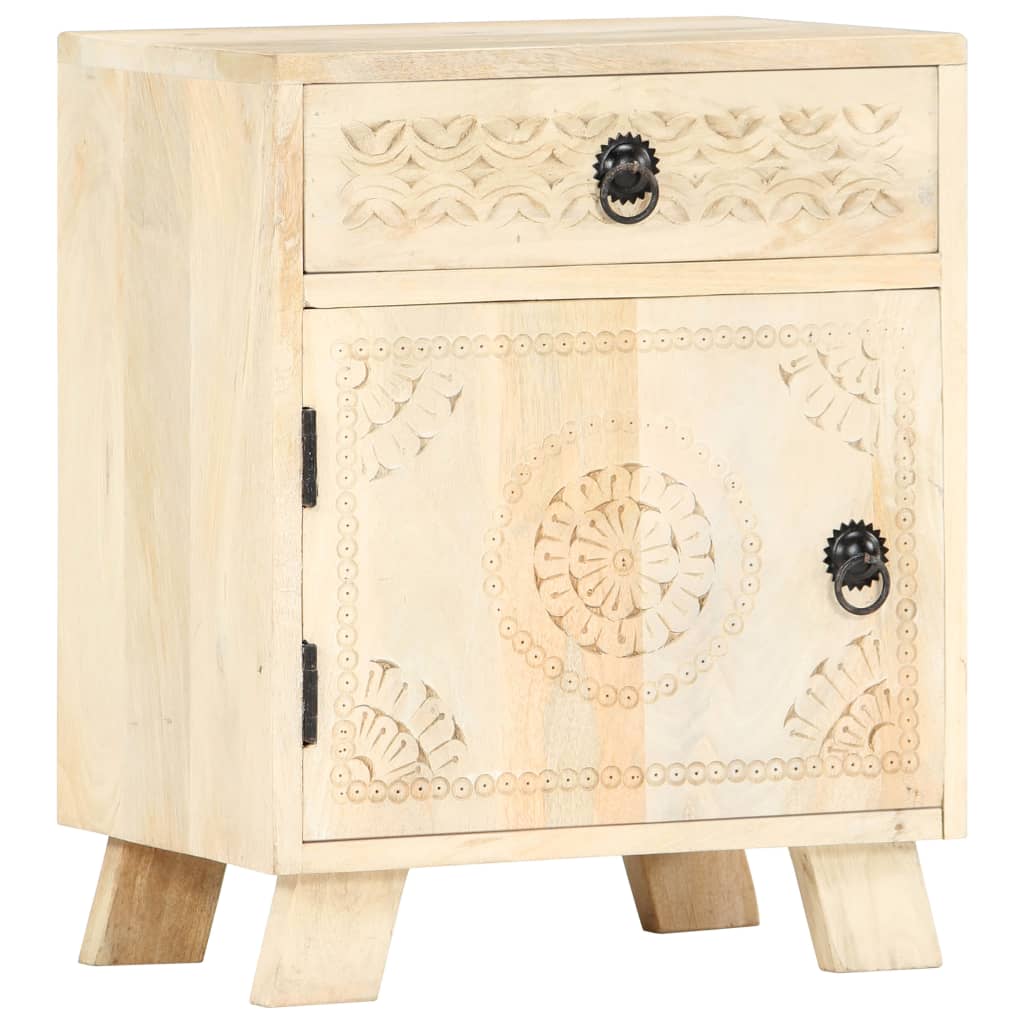 Mesa de cabeceira 40x30x50 cm madeira de mangueira maciça