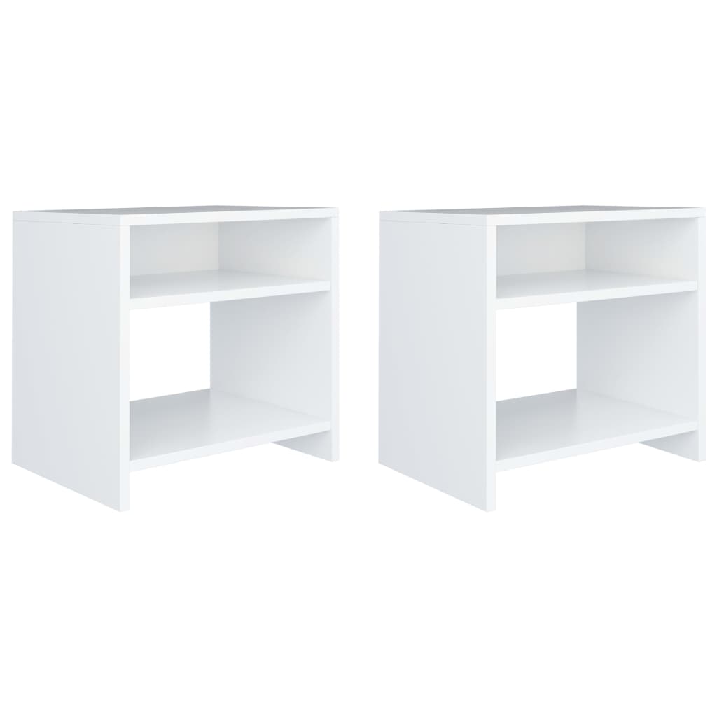 Mesas de cabeceira 2 pcs 40x30x40cm derivados de madeira branco