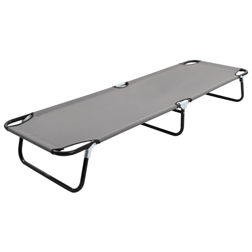 Espreguiçadeira/cama dobrável aço cinzento