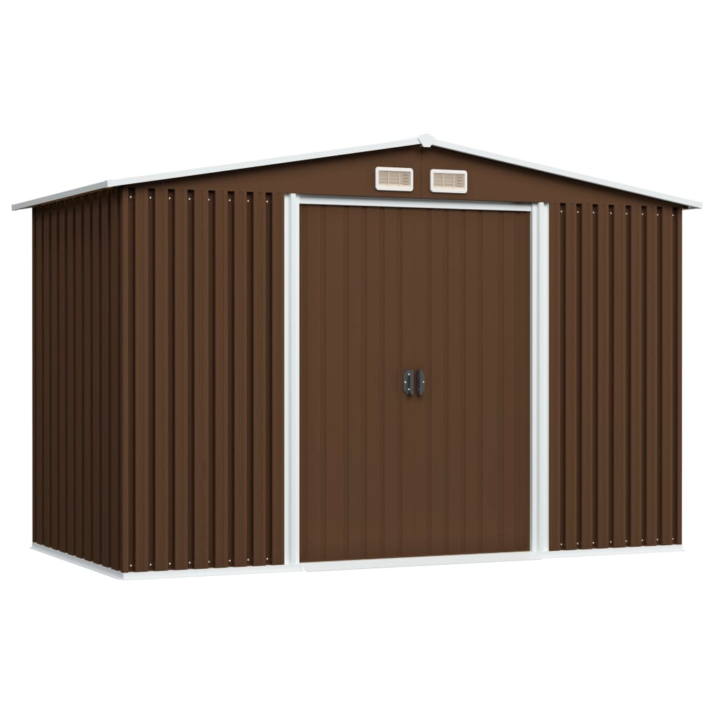 Abrigo de jardim 57x205x178 cm aço castanho