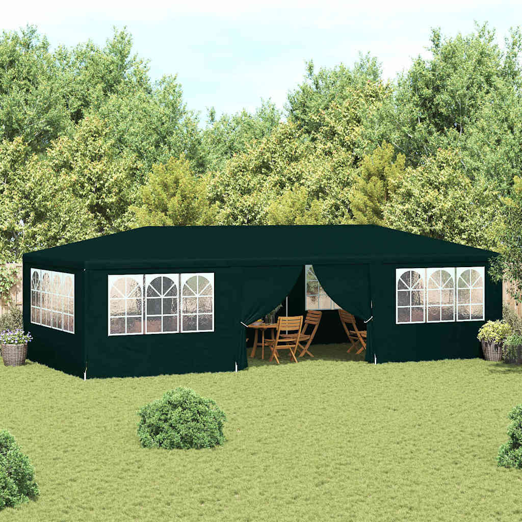 Tenda festas profissional c/ paredes laterais 4x9m 90g/m² verde