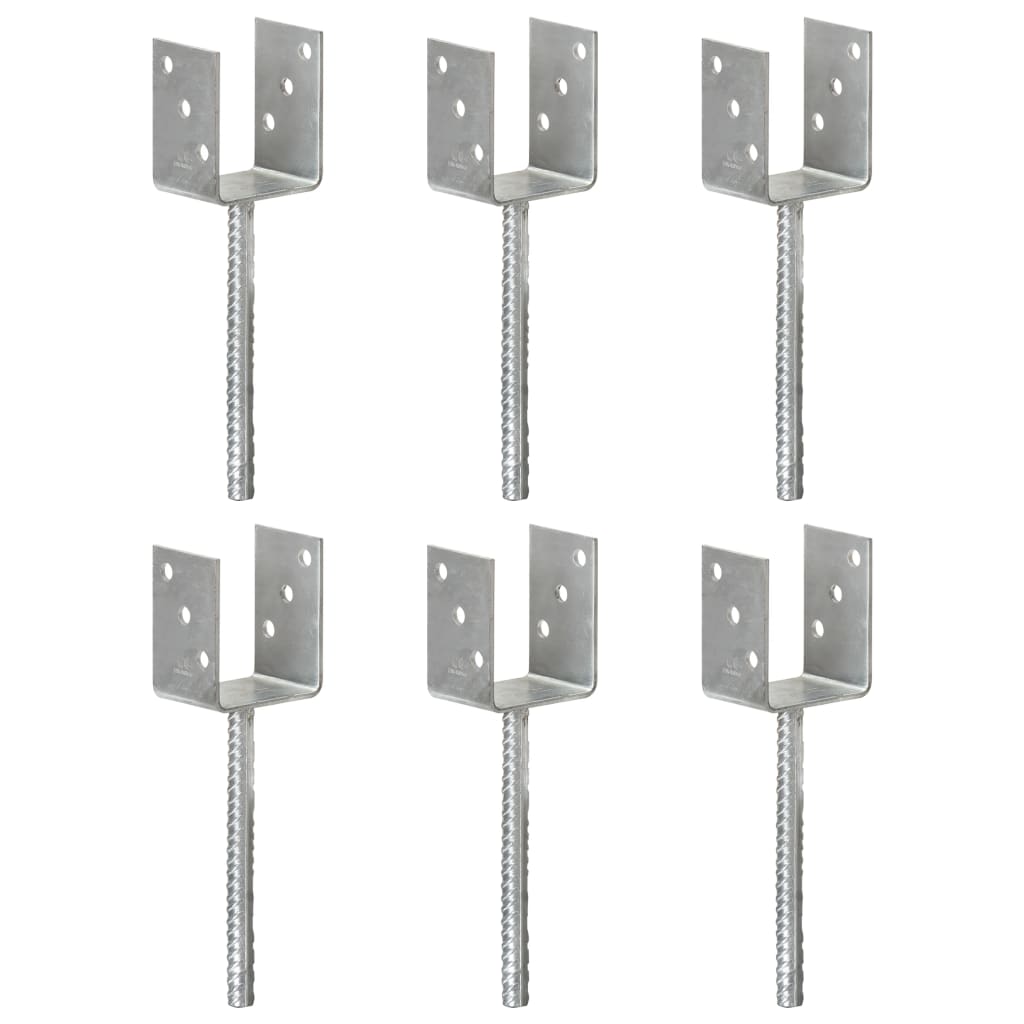 Âncoras de vedação 6 pcs 8x6x30 cm aço galvanizado prateado