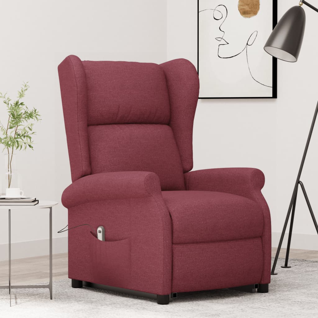 Poltrona elevatória tecido vermelho tinto