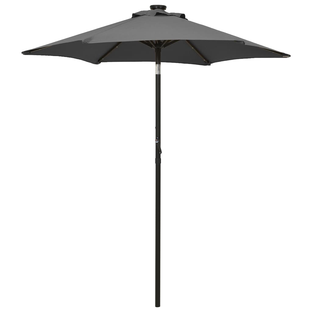 Guarda-sol de jardim c/ luzes LED 200x211 cm alumínio antracite