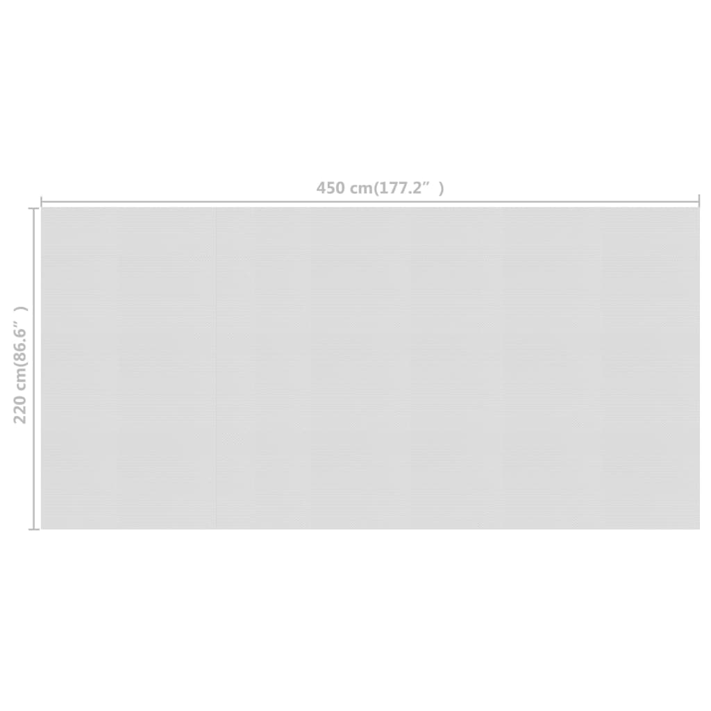 Película p/ piscina PE solar flutuante 450x220 cm cinzento