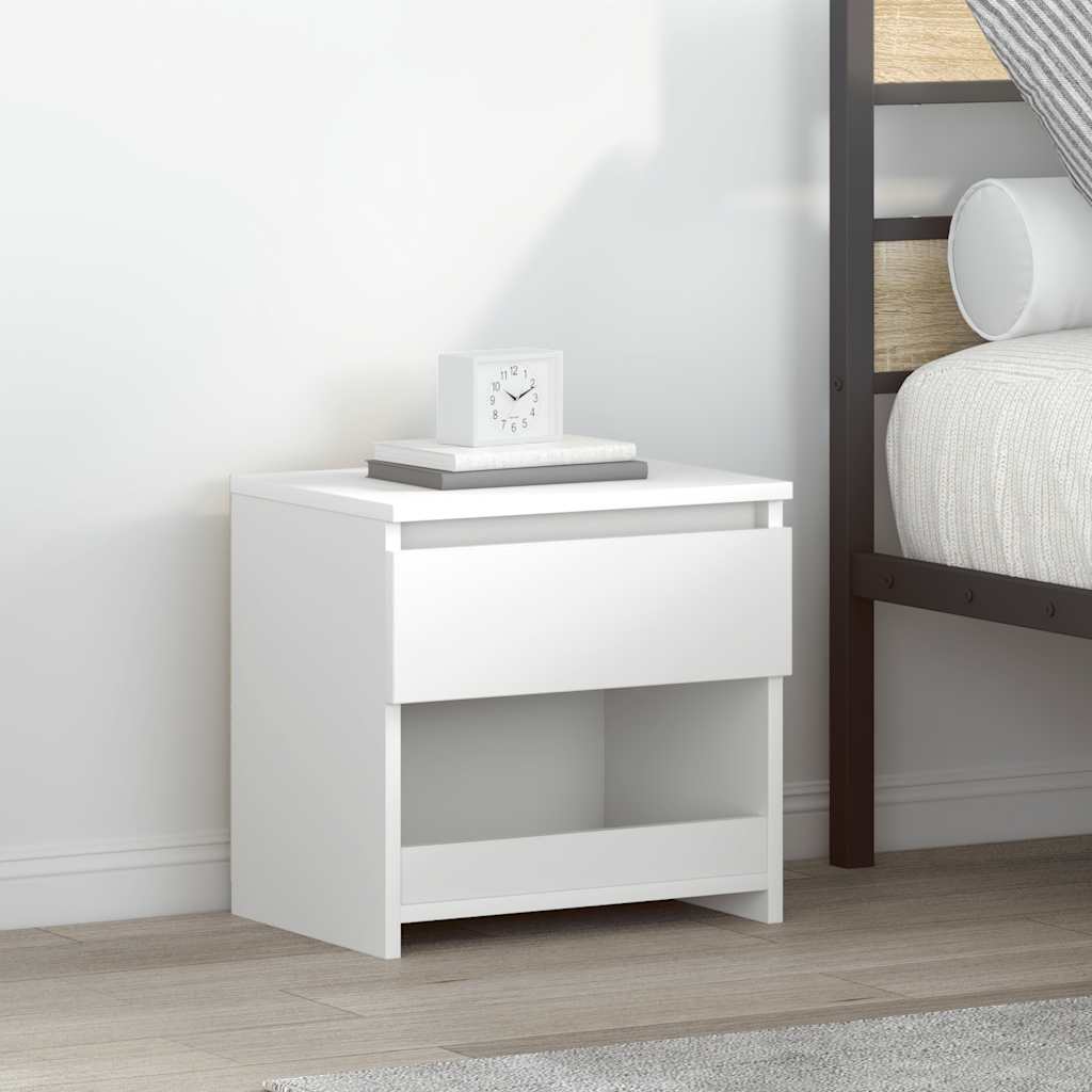 Mesas de cabeceira 2 pcs 40x30x39 cm derivados madeira branco