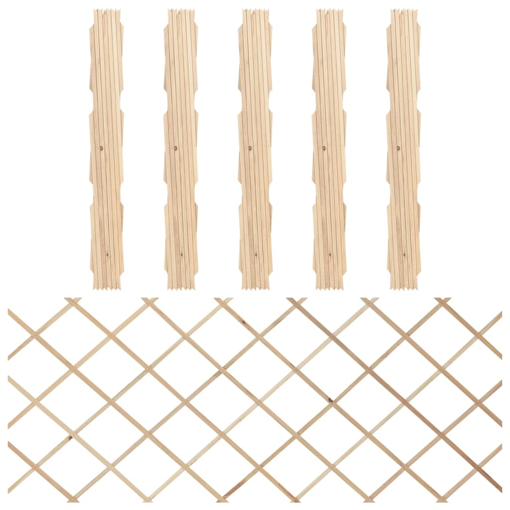 Cercas em treliça 5 pcs 180x80 cm madeira de abeto maciça
