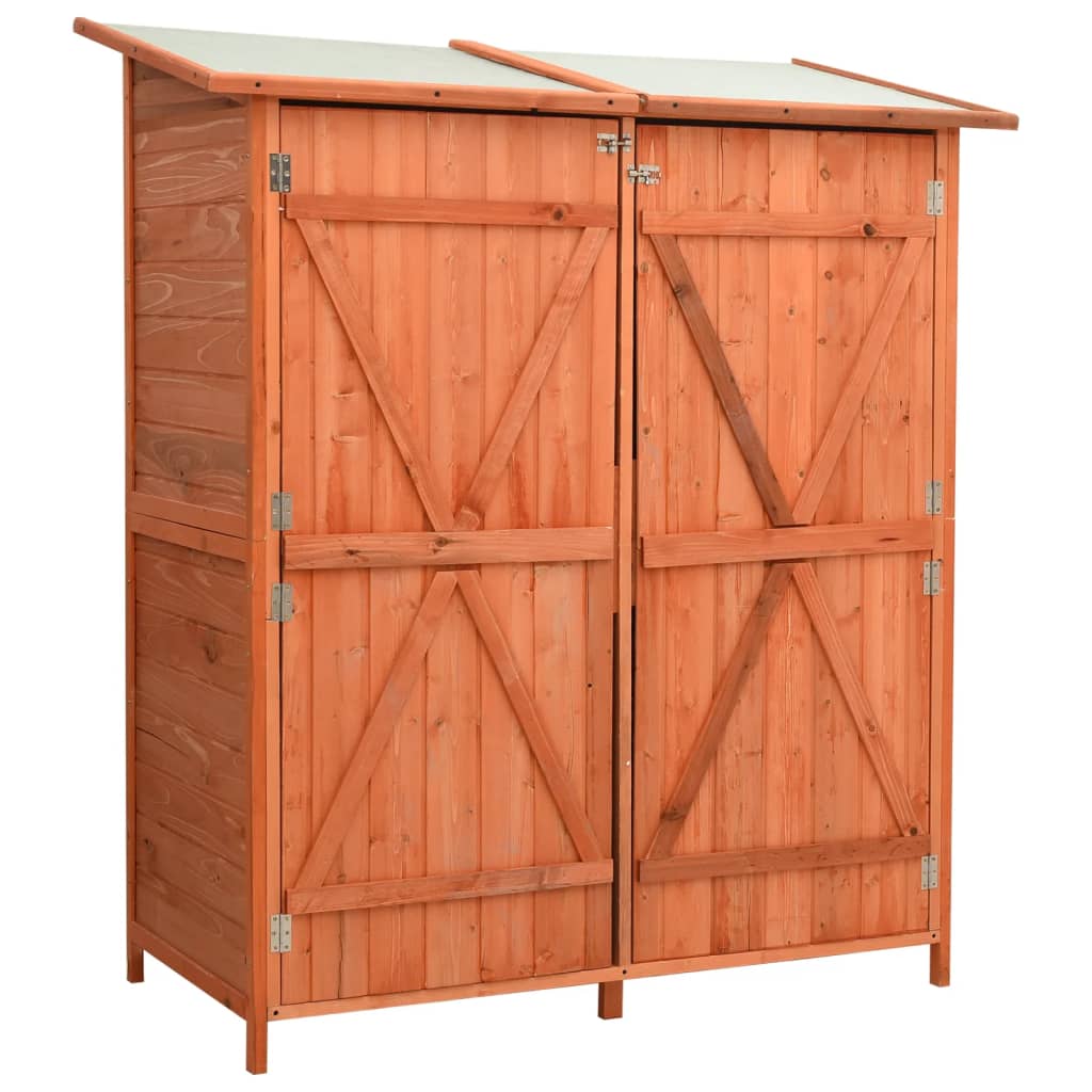 Abrigo p/ ferramentas de jardim 136x75x160 cm abeto maciço