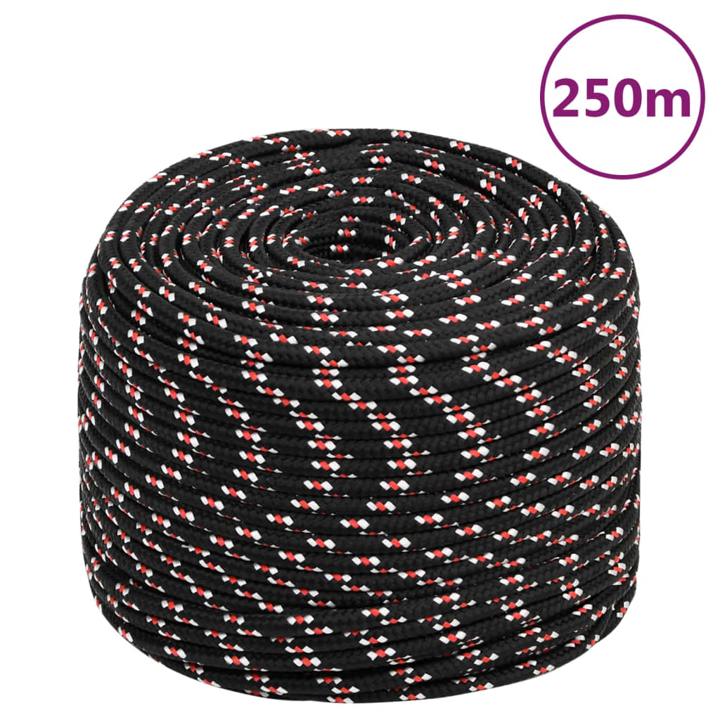 Corda de barco 6 mm 250 m polipropileno preto