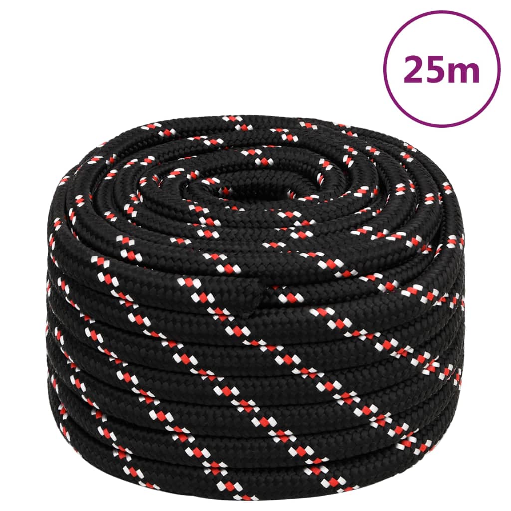 Corda de barco 20 mm 25 m polipropileno preto
