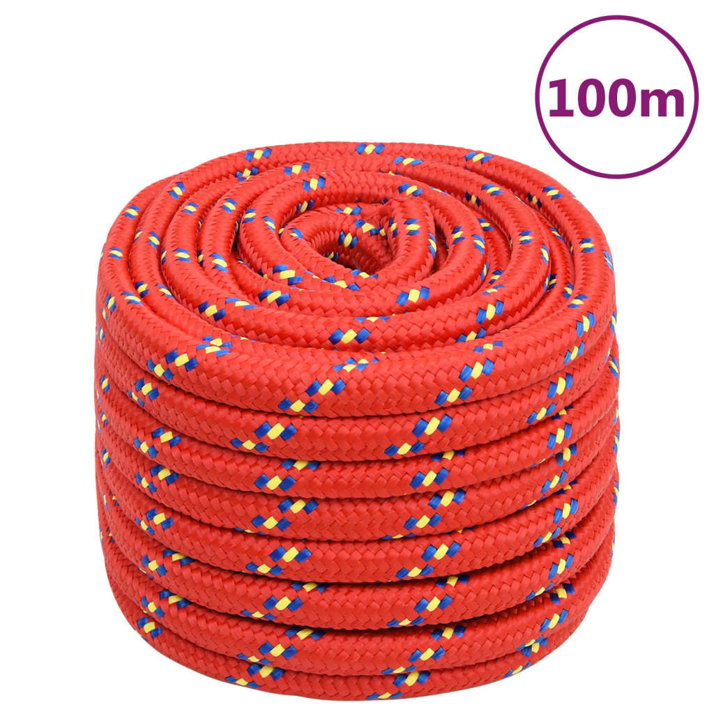 Corda de barco 20 mm 100 m polipropileno vermelho