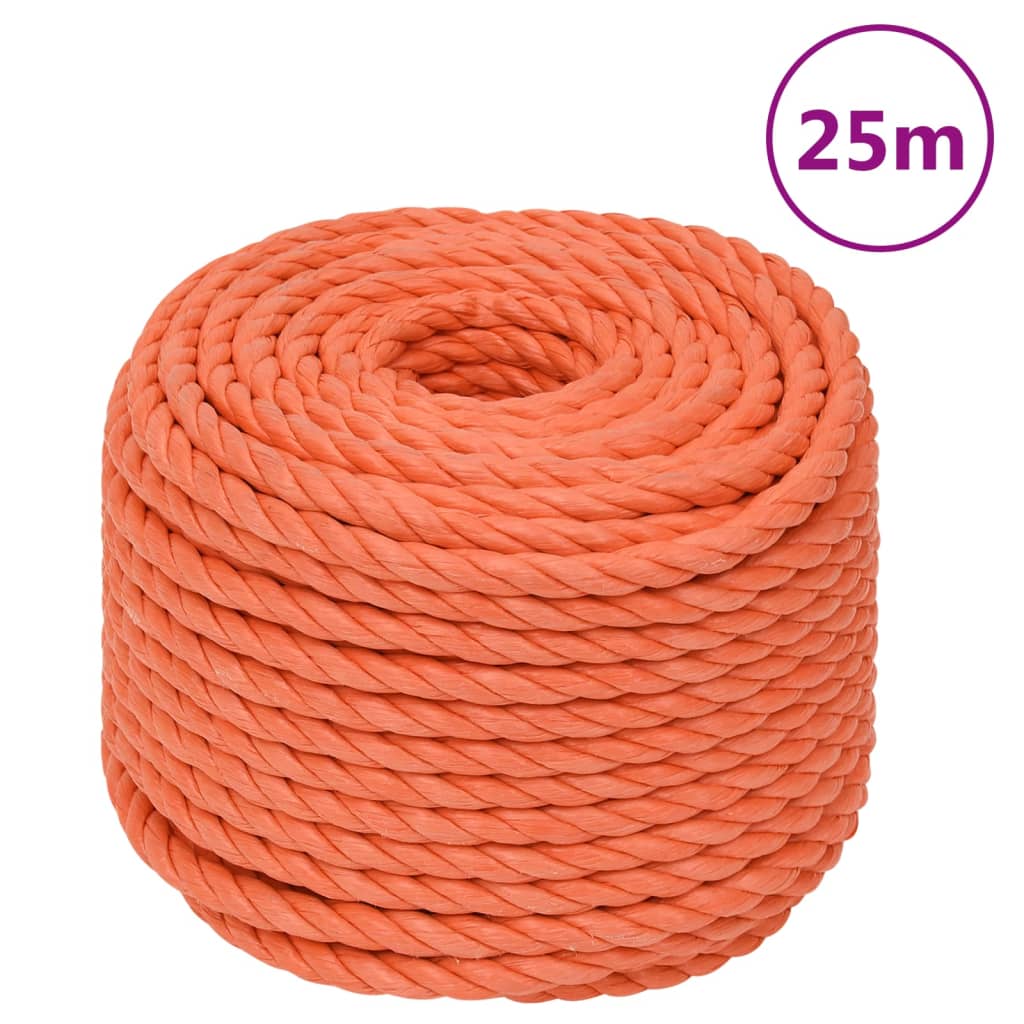 Corda de trabalho 12 mm 25 m polipropileno laranja