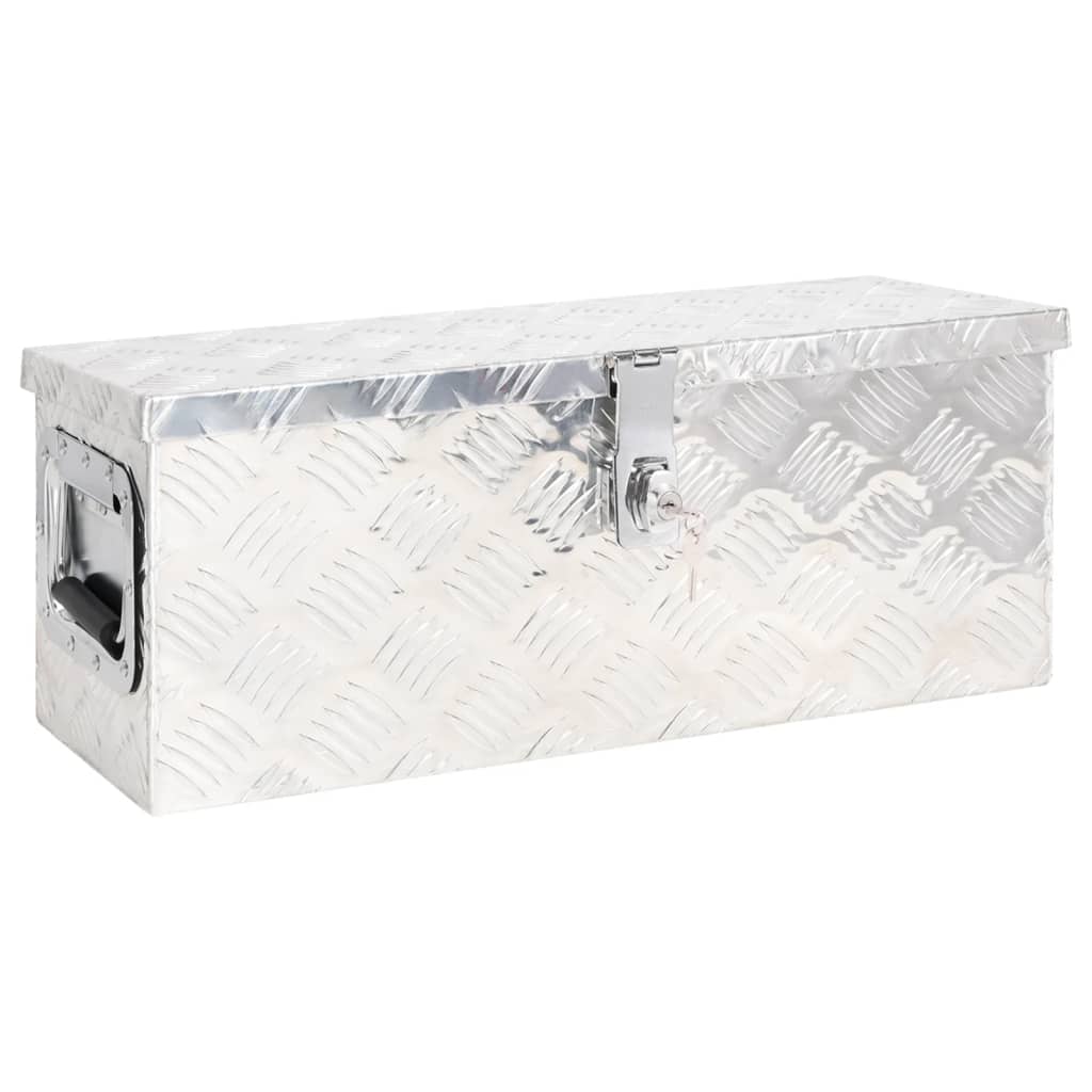Caixa de arrumação 60x23,5x23 cm alumínio prateado