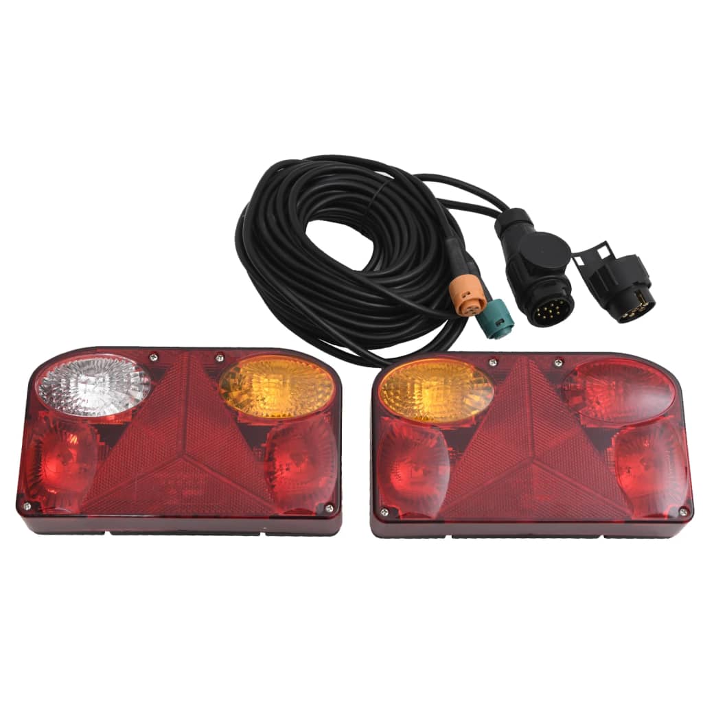 Farolins reboque 2 pcs 23x6x13 cm lâmpada clássica 12V vermelho