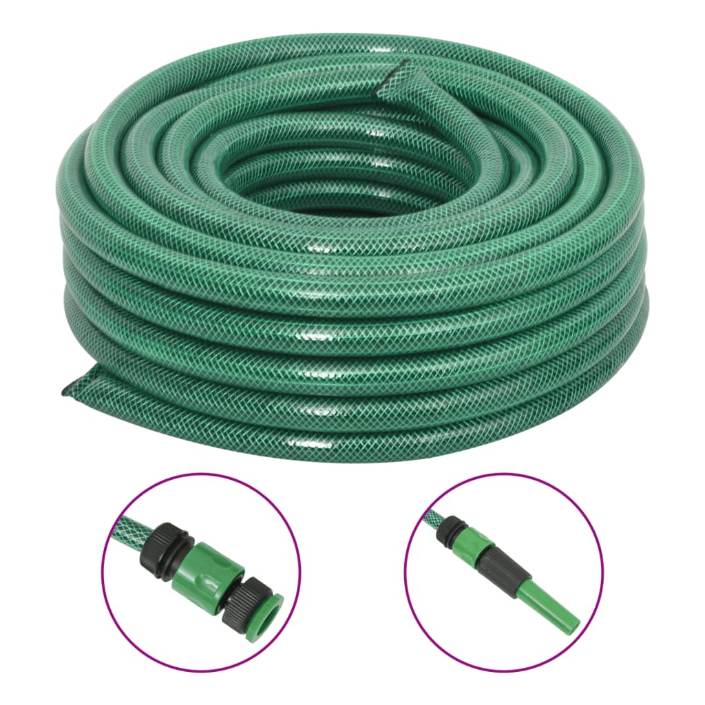 Mangueira de jardim com conjunto de encaixe 0,75" 50m PVC verde