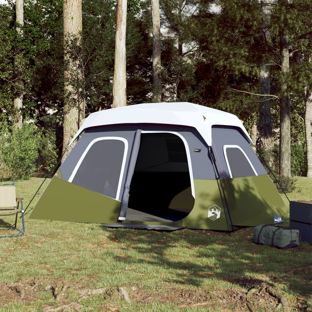 Tenda familiar c/ LED 6 pessoas libertação rápida verde-claro