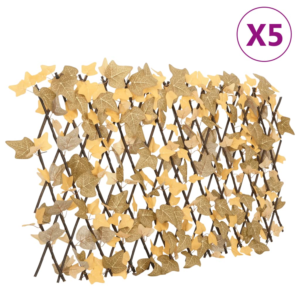 Treliça de ácer artificial extensível 5 pcs 180x60 cm laranja
