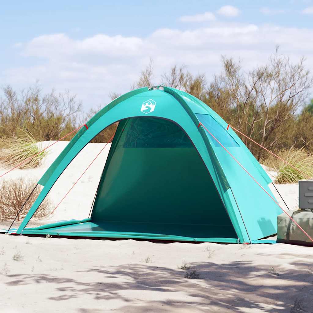 Tenda de praia impermeável verde mar