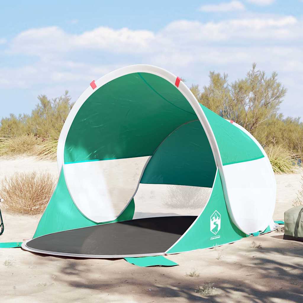 Tenda de praia pop-up impermeável verde mar