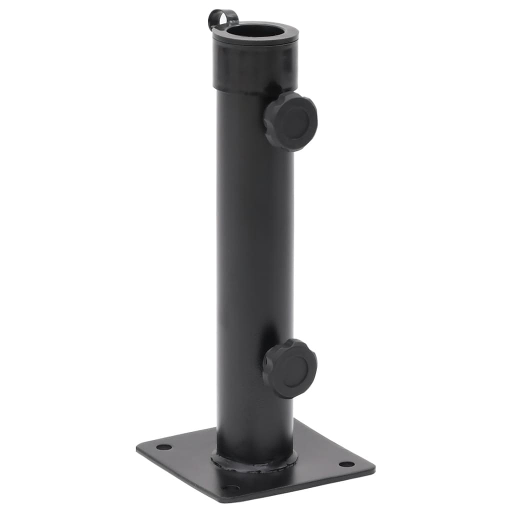 Base de guarda-sol para poste de Ø38/48 mm aço preto fosco