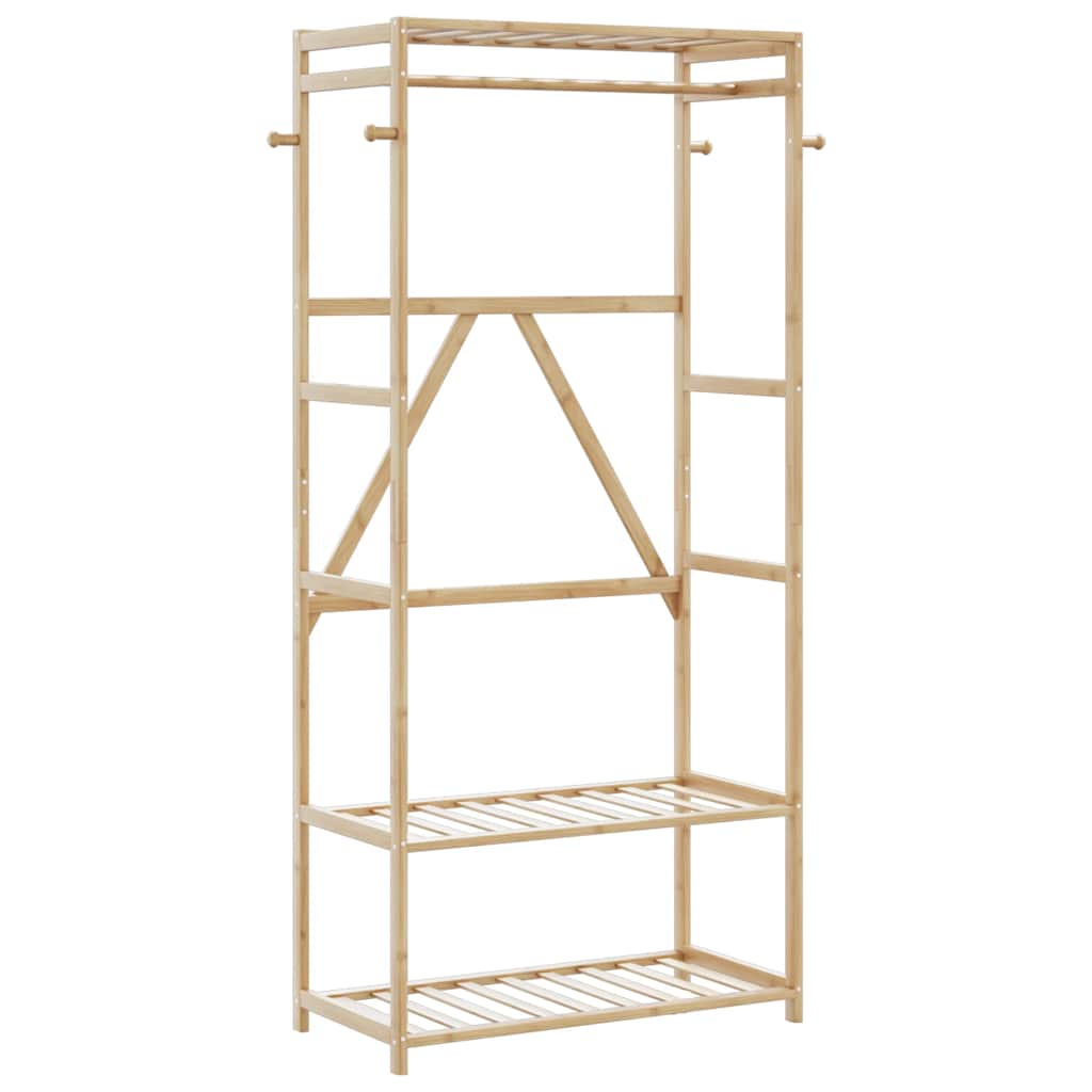 Roupeiro com prateleiras 80x40x175 cm bambu