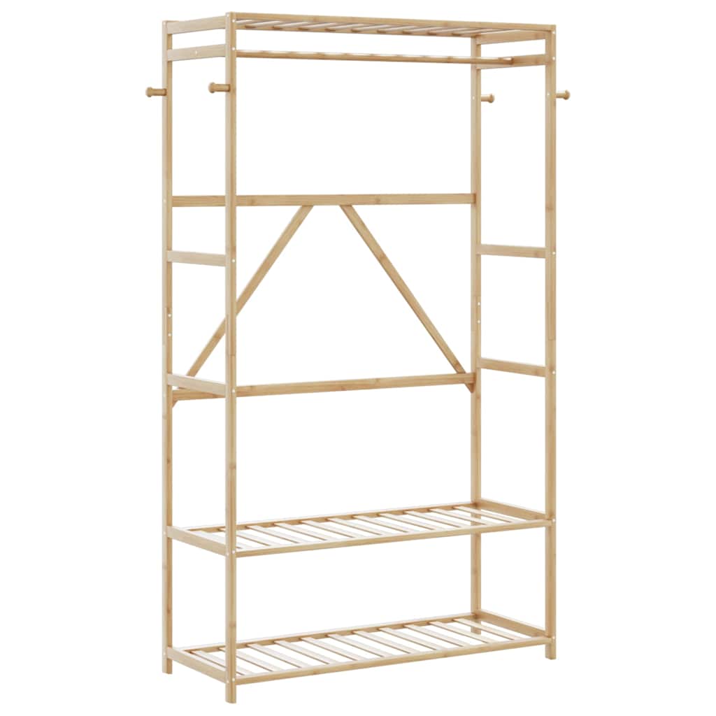 Roupeiro com prateleiras 110x40x175 cm bambu