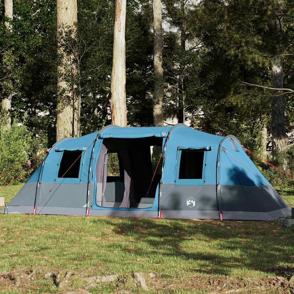 Tenda familiar túnel para 6 pessoas impermeável azul