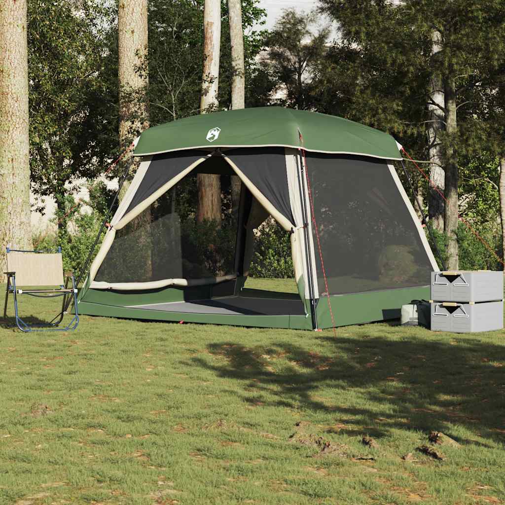 Tenda familiar estilo cabana para 6 pessoas impermeável verde