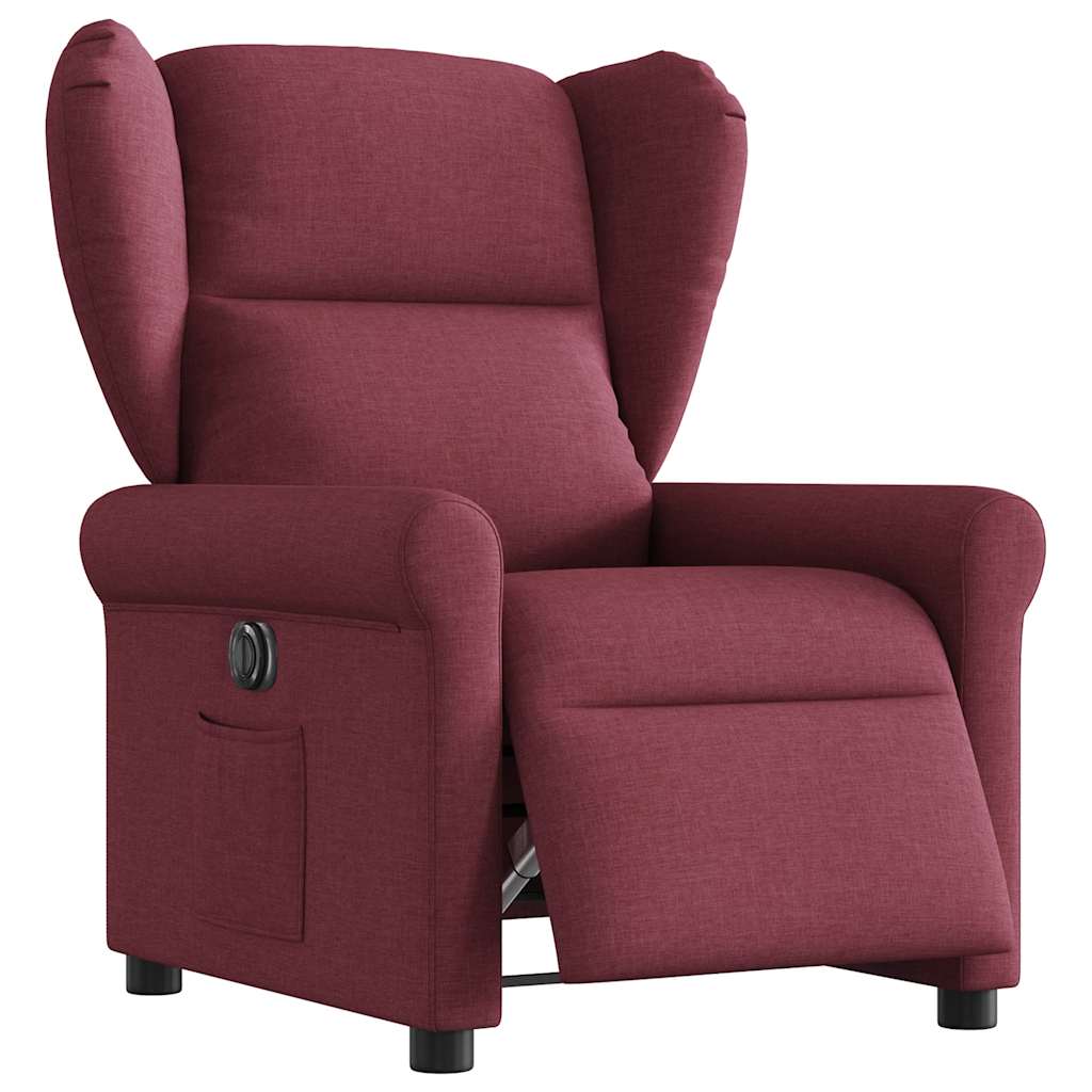 Poltrona elétrica reclinável tecido vermelho tinto