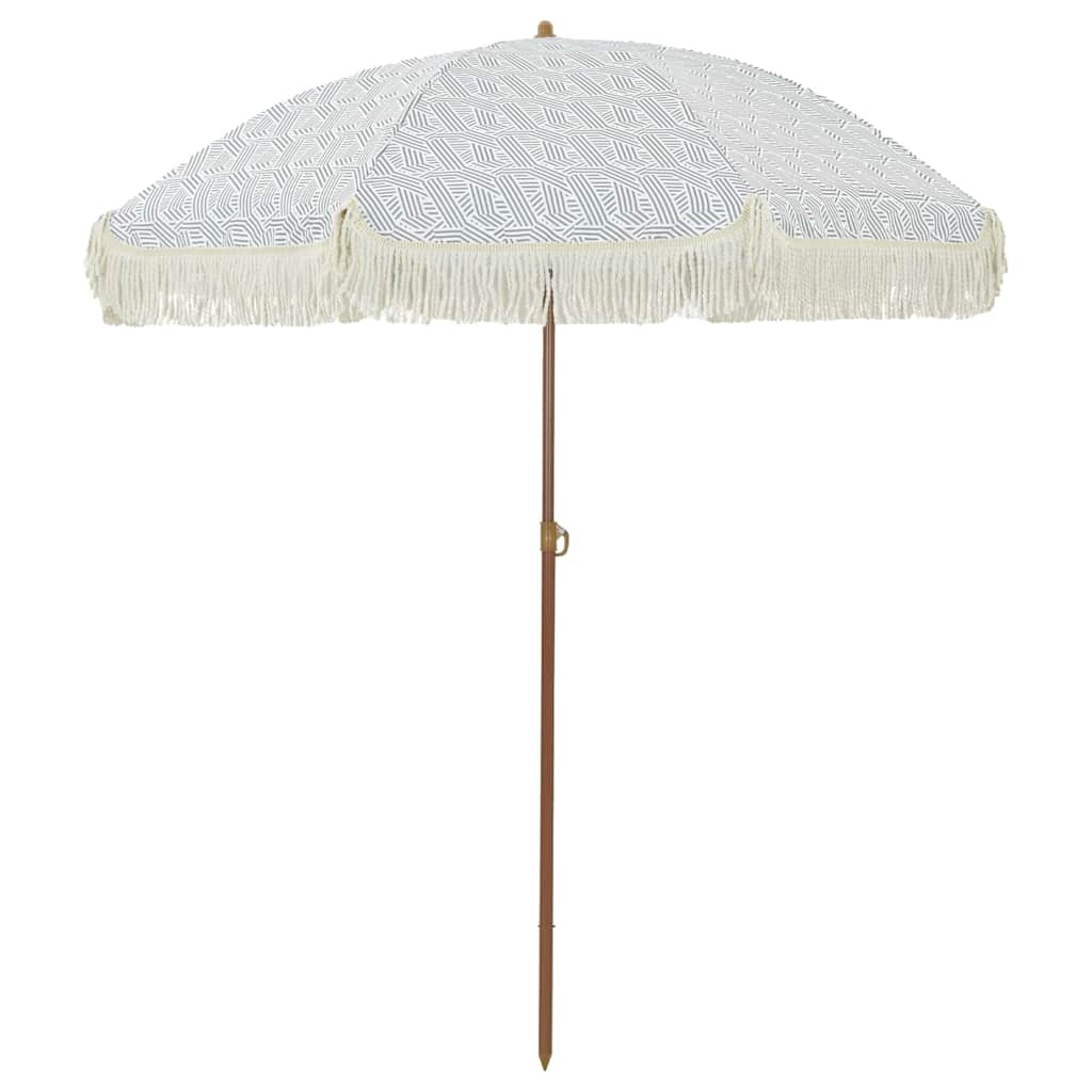Guarda-sol Cinza e Branco Ø 160 x 195 cm Aço