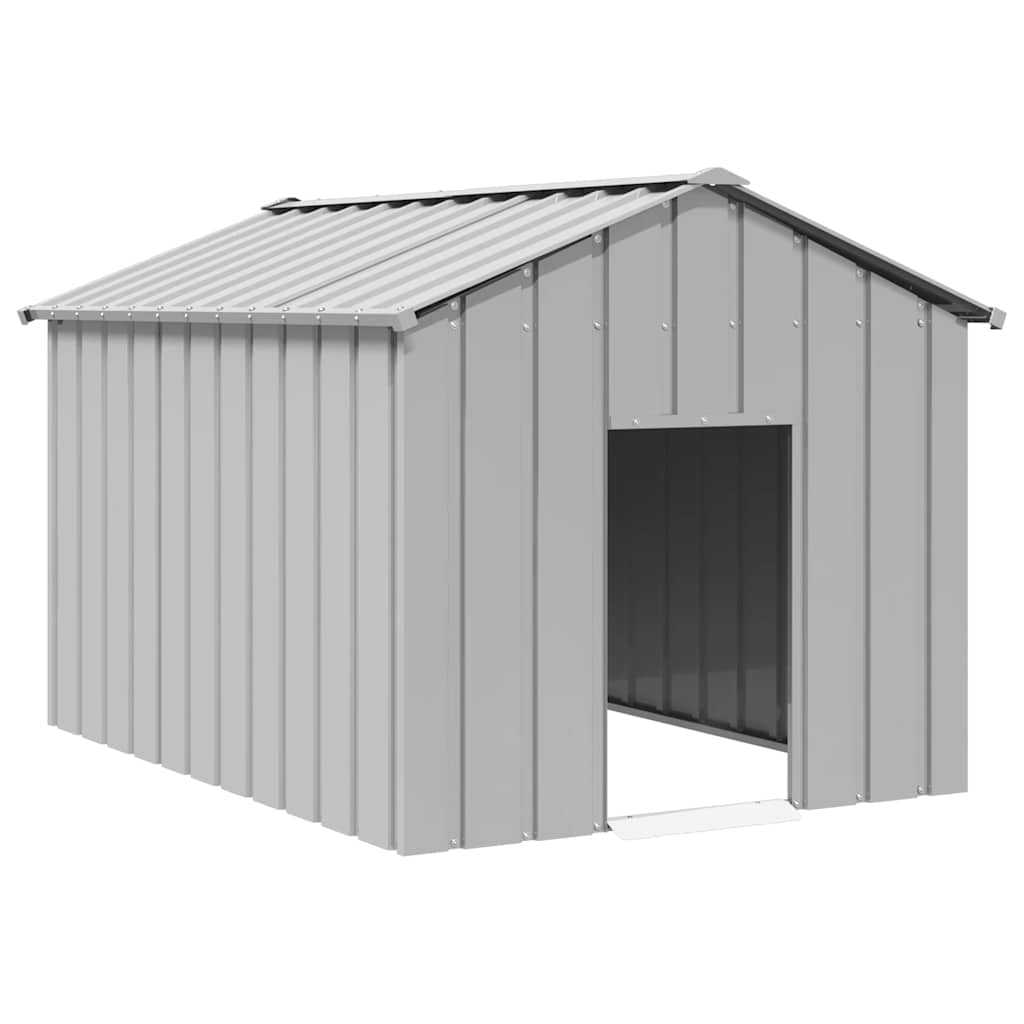 Casota para cães com telhado 113x153x101 cm aço galvanizado