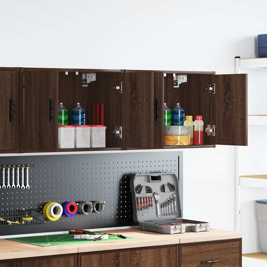 Armários de parede para garagem 2pcs derivados de madeira