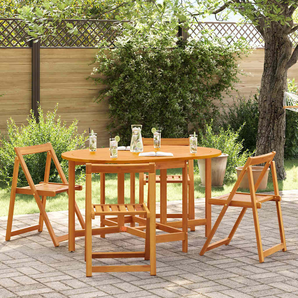 Mesa de Jardim Dobrar 5 pcs Castanho 110 x 60 x 72 cm