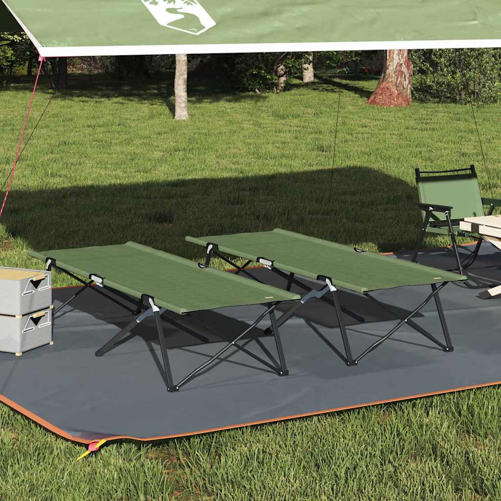 Cama de Camping Dobrável 2 pcs Amy amarelo 206 x 76 x 74 cm