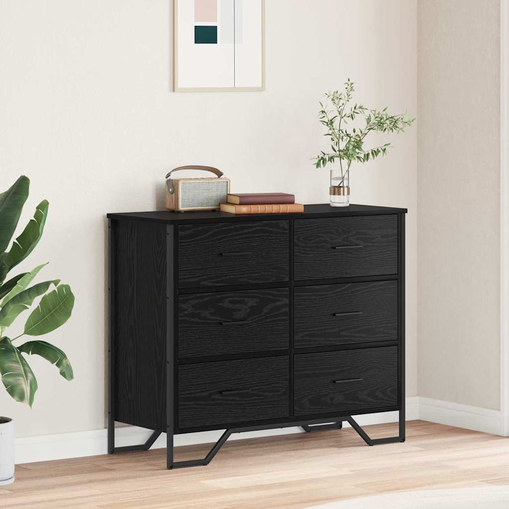 Baú de Gavetas com gaveta Carvalho preto 91 x 35.5 x 74.5 cm