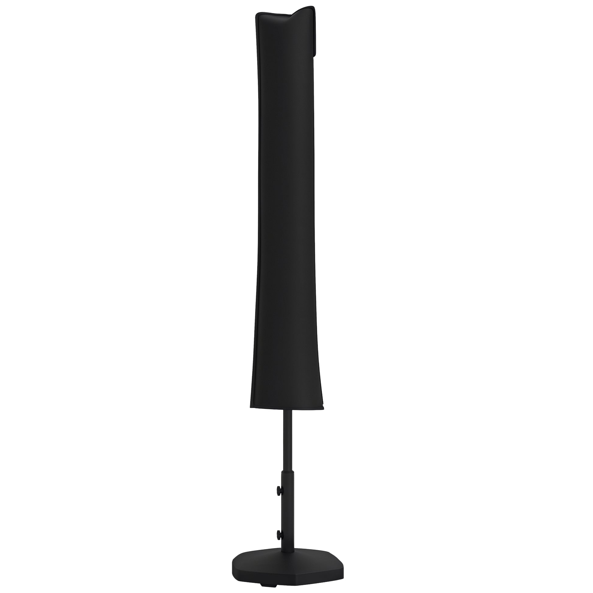 Capa de Proteção para Chapéu de Sol Capa Impermeável de Tecido Oxford 420D Cobertura para Chapéu de Sol com Fecho de Correr para Jardim Exterior 178x25/35 cm Preto
