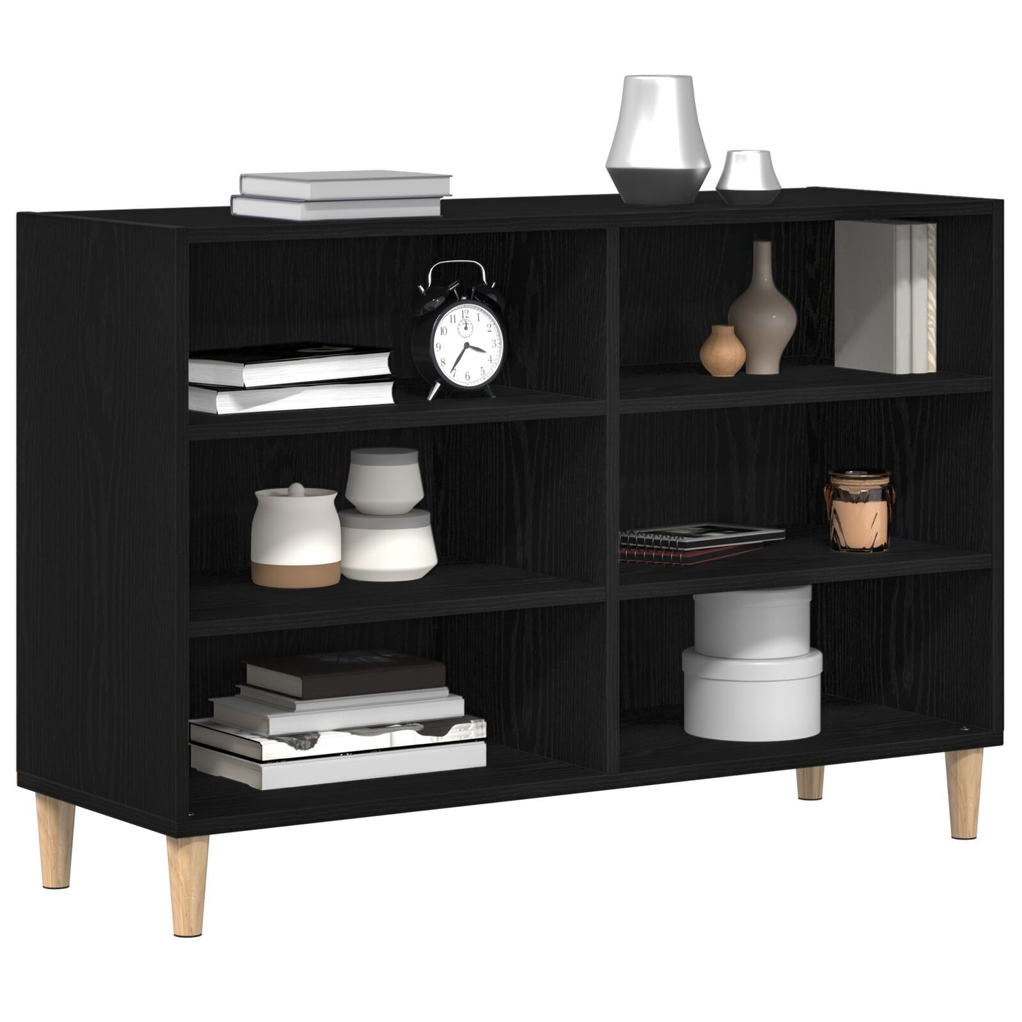 Buffet vidaXL Preto Carvalho 103,5x35x70 cm Madeira de Engenharia