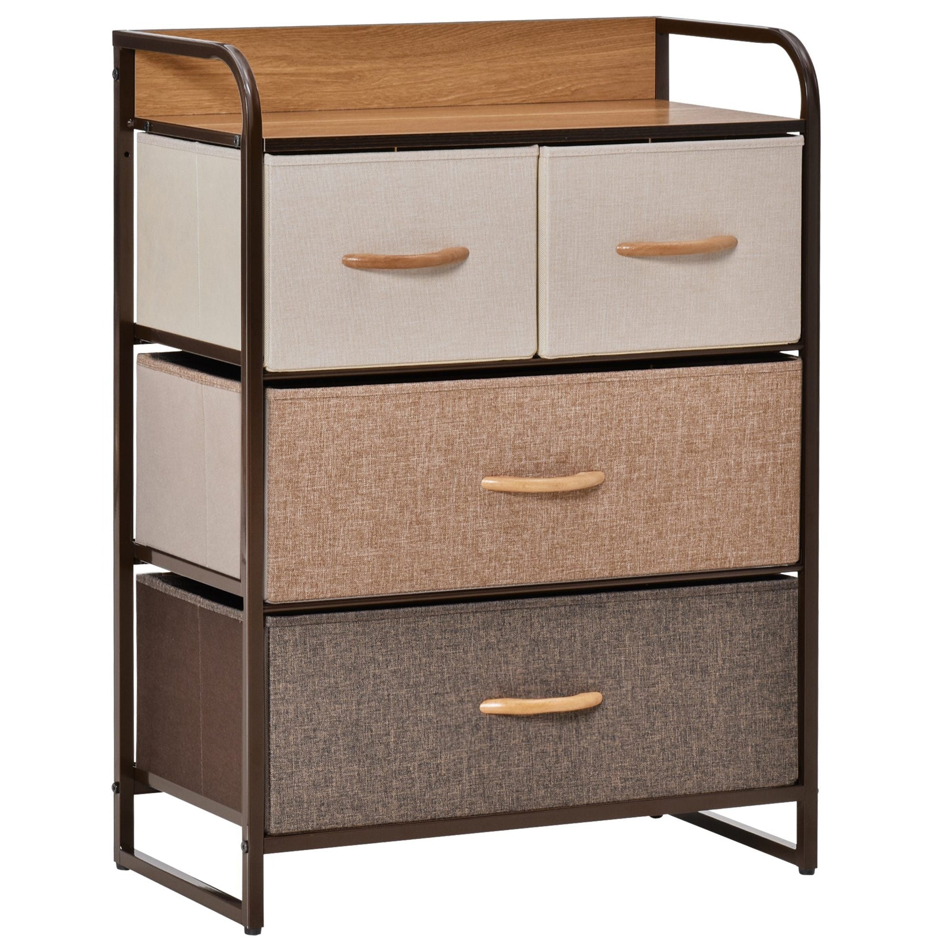 Cómoda de Tecido com 4 Cestos Removíveis – 58x29x78,5 cm – Multicor - A minha loja