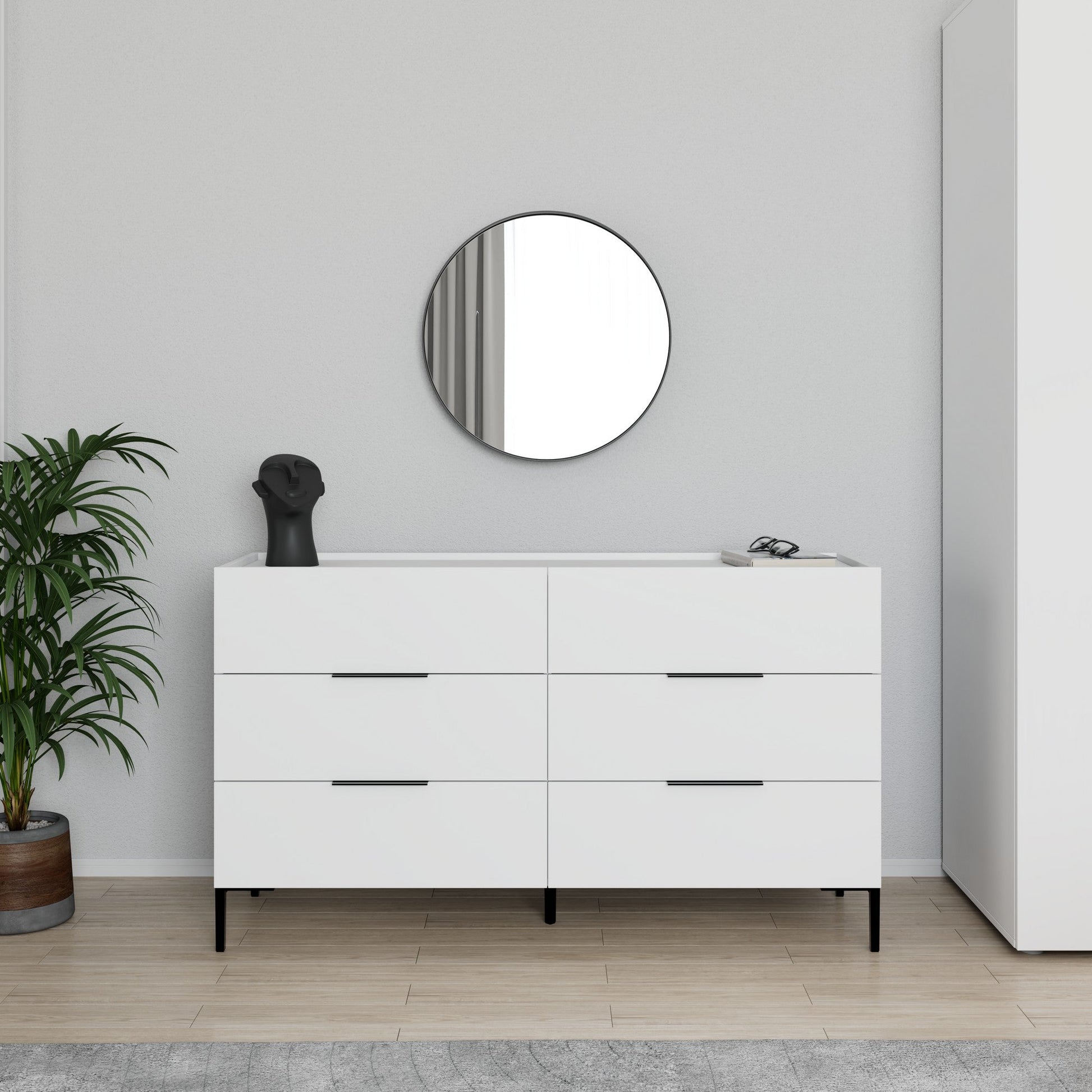 Cómoda "Íris" - Branco - 140x81x44cm - Design Moderno - A minha loja