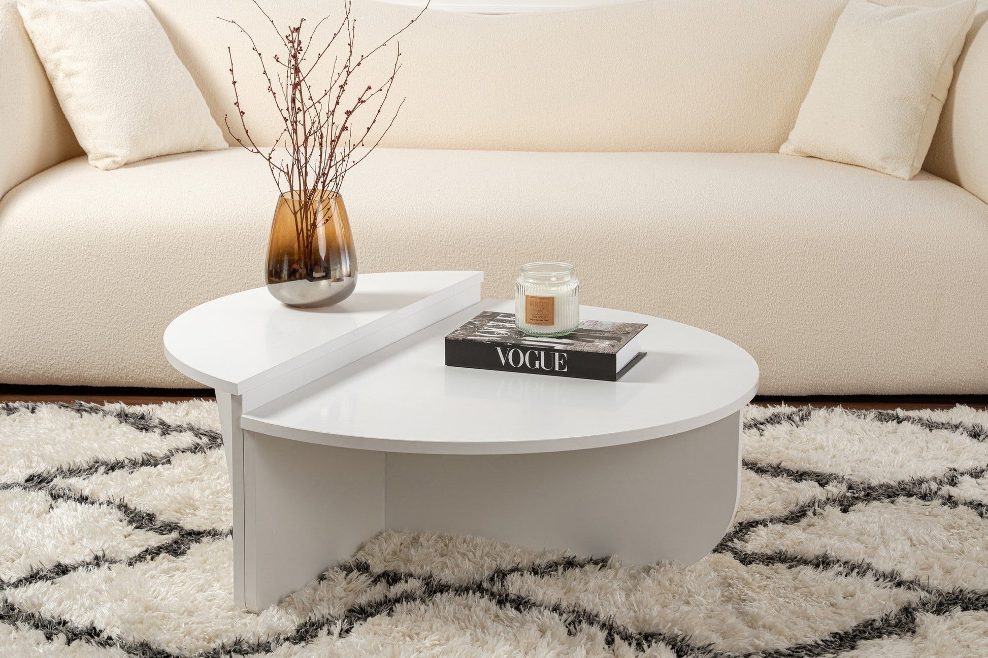 Mesa de Centro "Orion" – Branco, Conjunto Modular, 90x60x30 cm, Design Sofisticado - A minha loja
