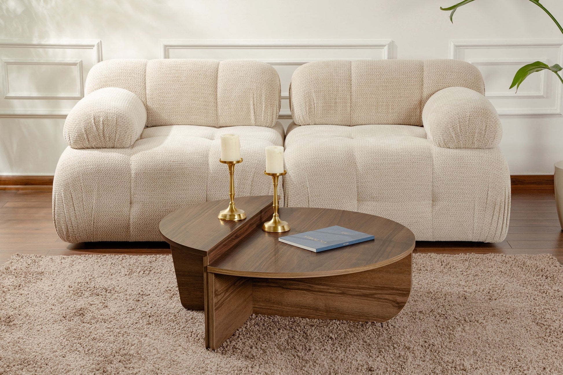 Mesa de Centro "Orion" – Nogueira, Conjunto Modular, 90x60x30 cm, Design Sofisticado - A minha loja