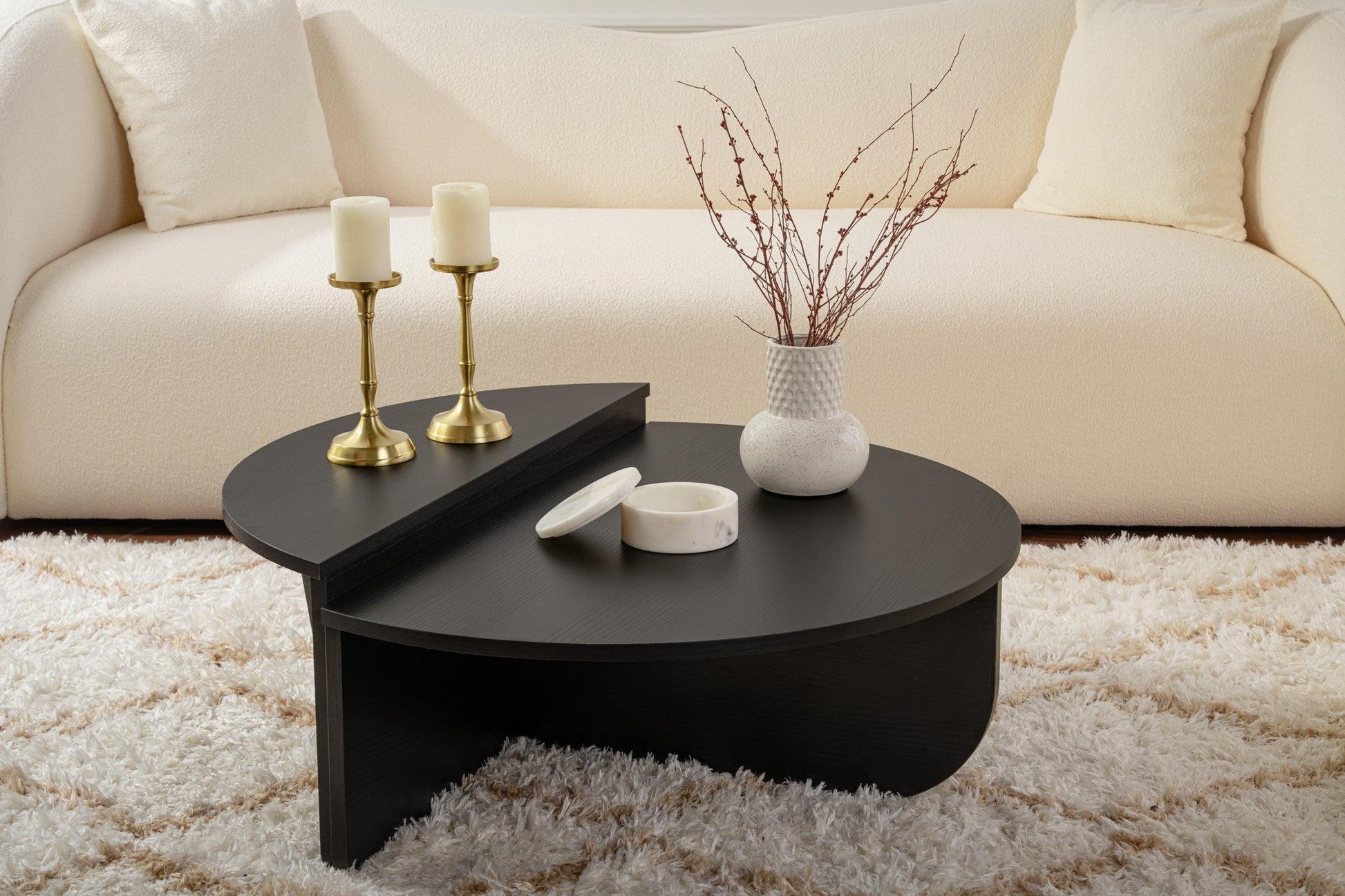Mesa de Centro "Orion" – Preto, Conjunto Modular, 90x60x30 cm, Design Sofisticado - A minha loja