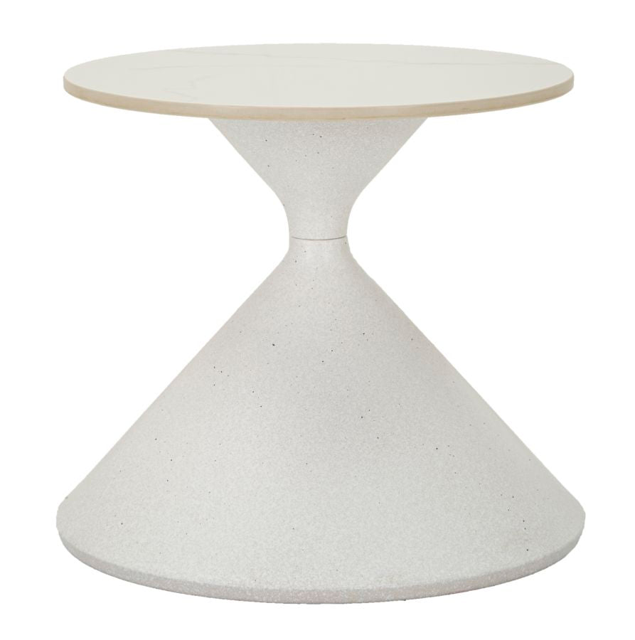 Mesa de Centro White - Base de Ferro e Topo Cerâmico Branco - Ø 42 cm x 40 cm - A minha loja
