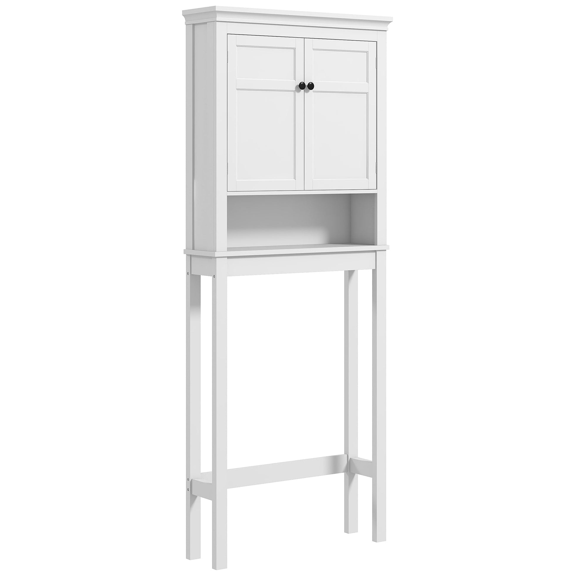 Móvel sobre Sanita Armário para Máquina de Lavar Roupa com 2 Portas Compartimento e Prateleira Ajustável Móvel para Casa de Banho 70x20x175 cm Branco - A minha loja
